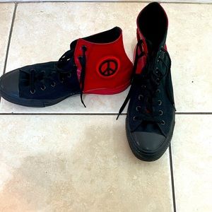 Converse, Size 11, Black and Red